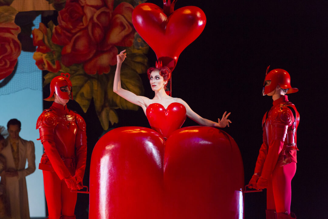 Laura Morera as The Queen of Hearts in The Royal Ballet production of Alice's Adventures in Wonderland (2011), choreographed by Christopher Wheeldon, to music by Joby Talbot, with set and costume designs by Bob Crowley.  Performed at The Royal Opera House, Covent Garden in March 2013.
ARPDATA ; 
ALICE’S ADVENTURES IN WONDERLAND ; 
Music by Talbot ;
Choreography by Wheeldon ;
Laura Morera (as The Queen of Hearts) ; 
The Royal Ballet ; 
At the Royal Opera House, London, UK ; 
15 March 2013 ; 
Credit: Johan Persson / Royal Opera House / ArenaPAL