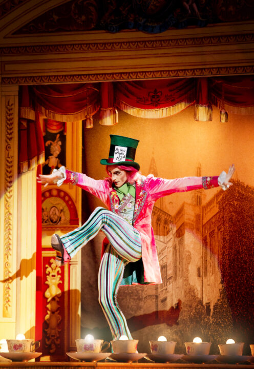 Steven McRae as The Mad Hatter in The Royal Ballet production of Alice's Adventures in Wonderland,  choreographed by Christopher Wheeldon, to music by Joby Talbot, with set and costume designs by Bob Crowley.  Premiered at The Royal Opera House, Covent Garden on 25 February 2011.
ARPDATA ; 
ALICES ADVENTURES IN WONDERLAND ; 
Music by Talbot ; 
Steven McRae (as The Mad Hatter) ; 
The Royal Ballet ; 
At the Royal Opera House, London, UK ; 
25 February 2011; 
Credit: Royal Opera House / ArenaPAL